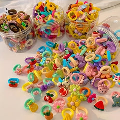 20pcs Cartoon Fruits Hair Tie Elastic Hair Bands Baby Girls Hair Accessories