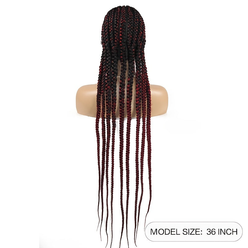 Ombre Box Braided Cornrow Braids Full Lace Frontal Wig
