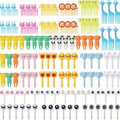 120pcs Animal Food Picks for Bento Boxes Mini Forks