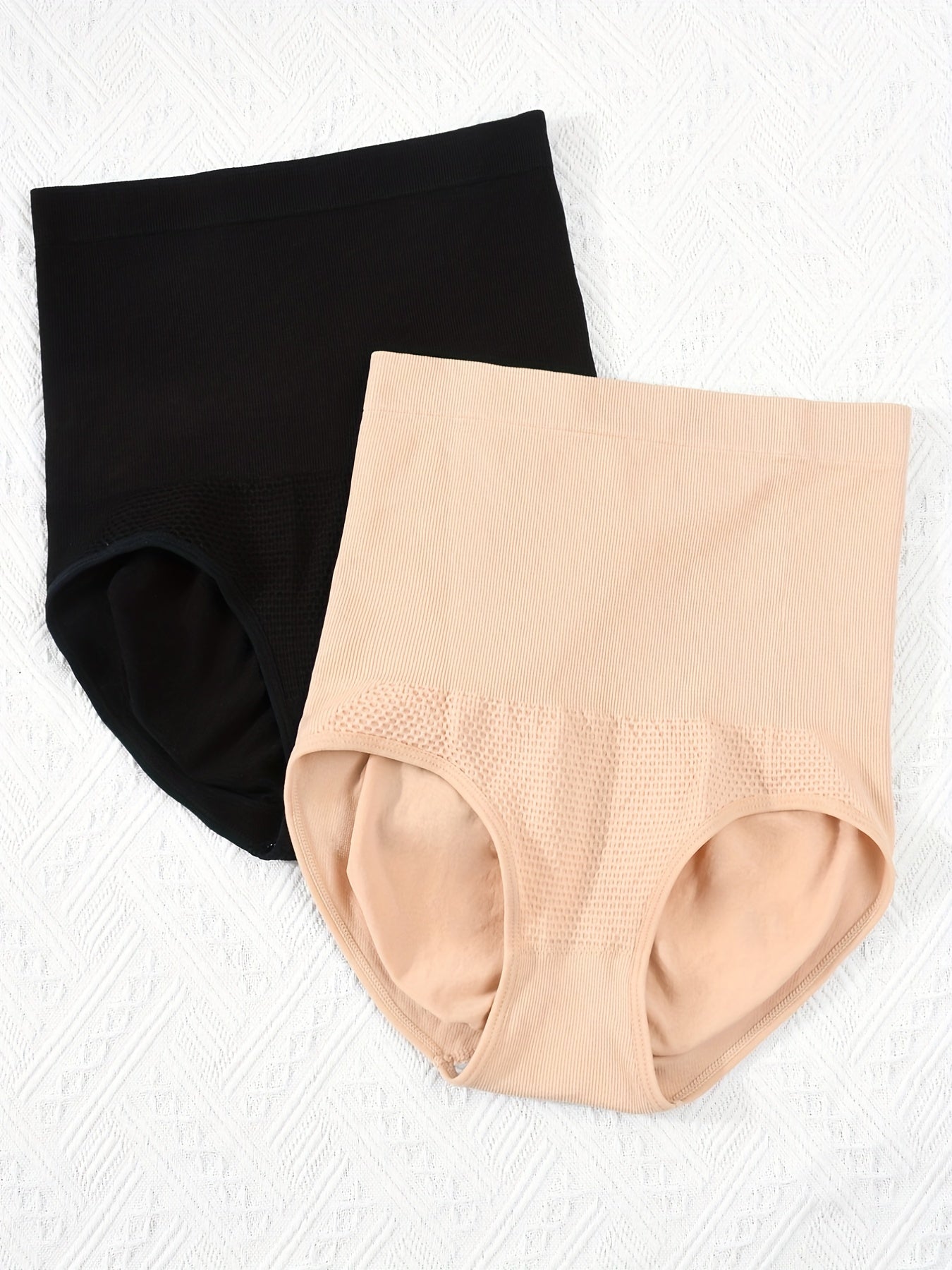 2pcs Tummy Control Briefs High Waist Panties Women's Lingerie