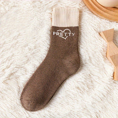 5 Pairs Colorblock Socks Women's Stockings
