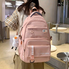 Large Capacity Casual Backpack Fashionable Backpack Solid School Bag