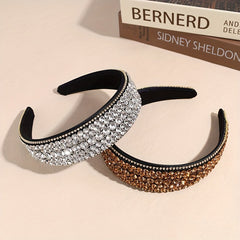 Baroque Rhinestone Headband Wide Head Hoop Glitter Headdress