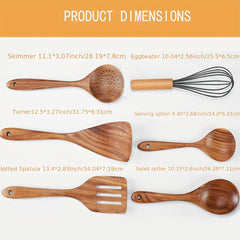 6pcs Teak Wood Kitchen Cooking Utensils Set