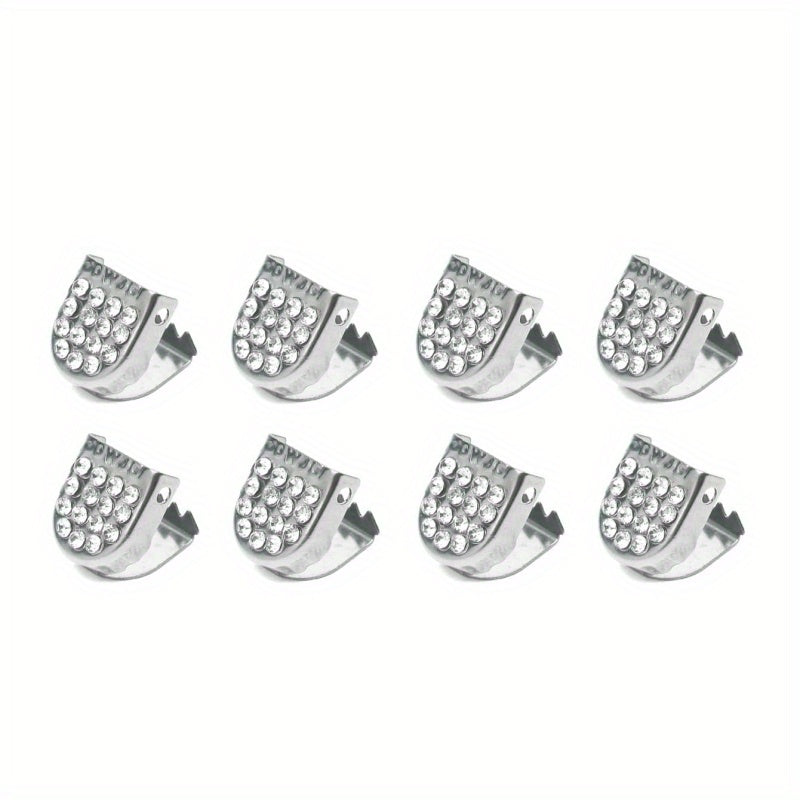 Stainless Steel Shoelace End Clips 10x9mm No Tie Shoe Lace Tips Dark Gray 8pcs