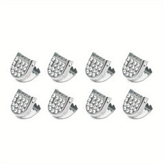 Stainless Steel Shoelace End Clips 10x9mm No Tie Shoe Lace Tips Dark Gray 8pcs
