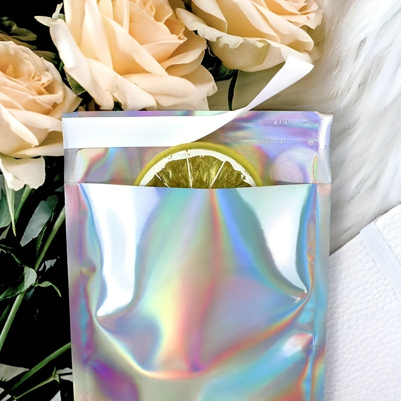 100pcs Laser Self-Adhesive Express Bag Jewelry Cosmetic Packaging Bag