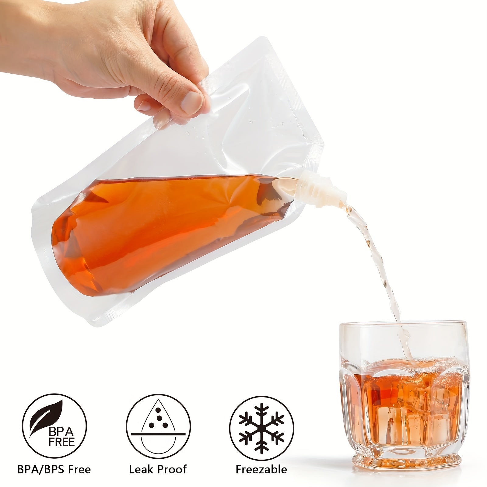 20pcs Reusable Drinking Flask Cruise Pouch Concealable Plastic Bags 16 Oz