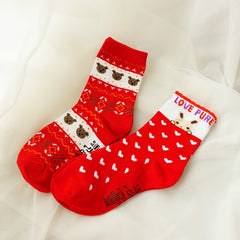 4 Pairs Cartoon Print Socks Chinese Year Women's Stockings Hosiery