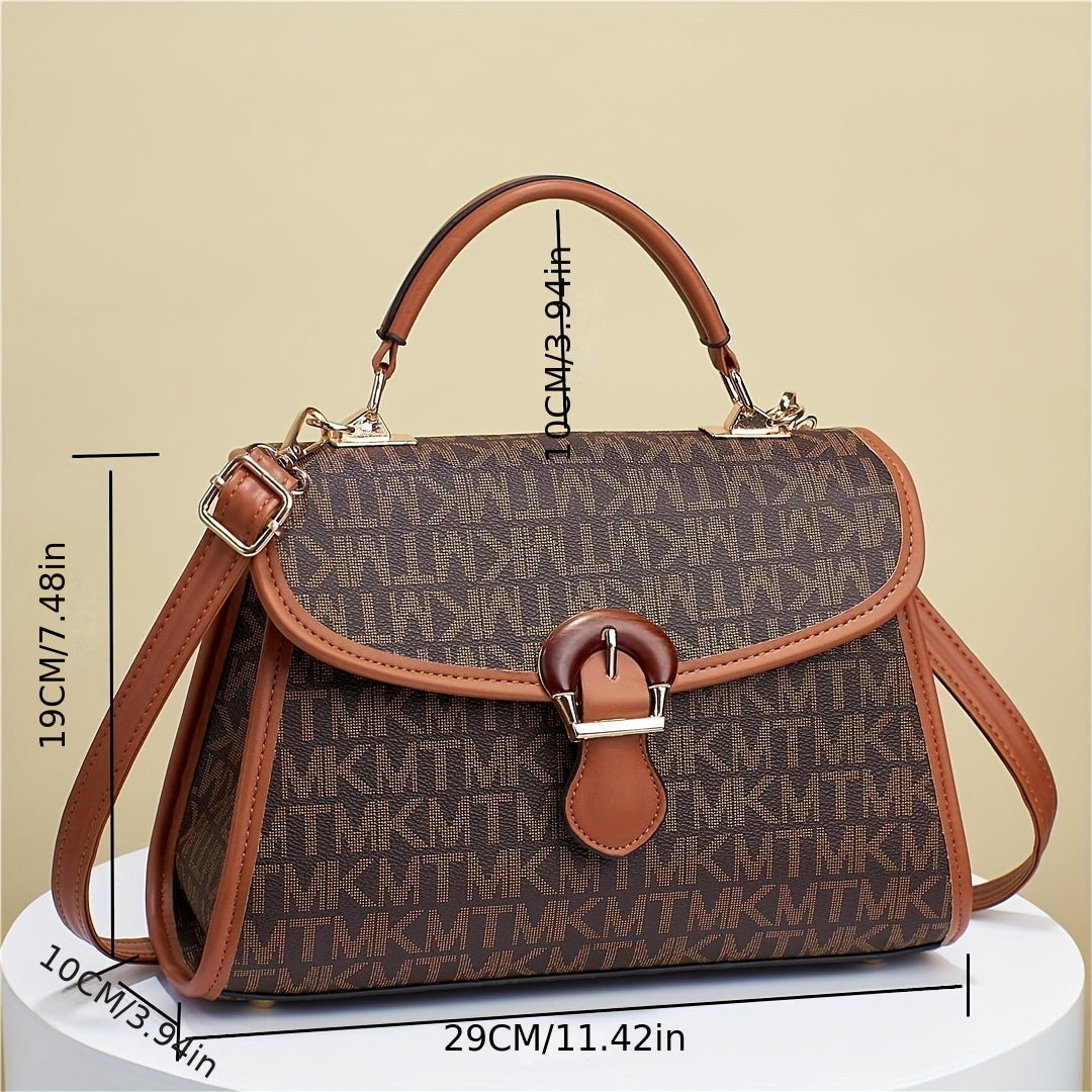 Letter Print Crossbody Bag Square Handbag