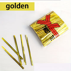 Colorful Wire Tie for Lollipop Packaging Bread Bag Golden Silk