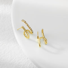 Geometric Rhinestone Stud Earrings Sweet Ear Jewelry