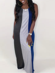  Colorblock Maxi Tank Dress