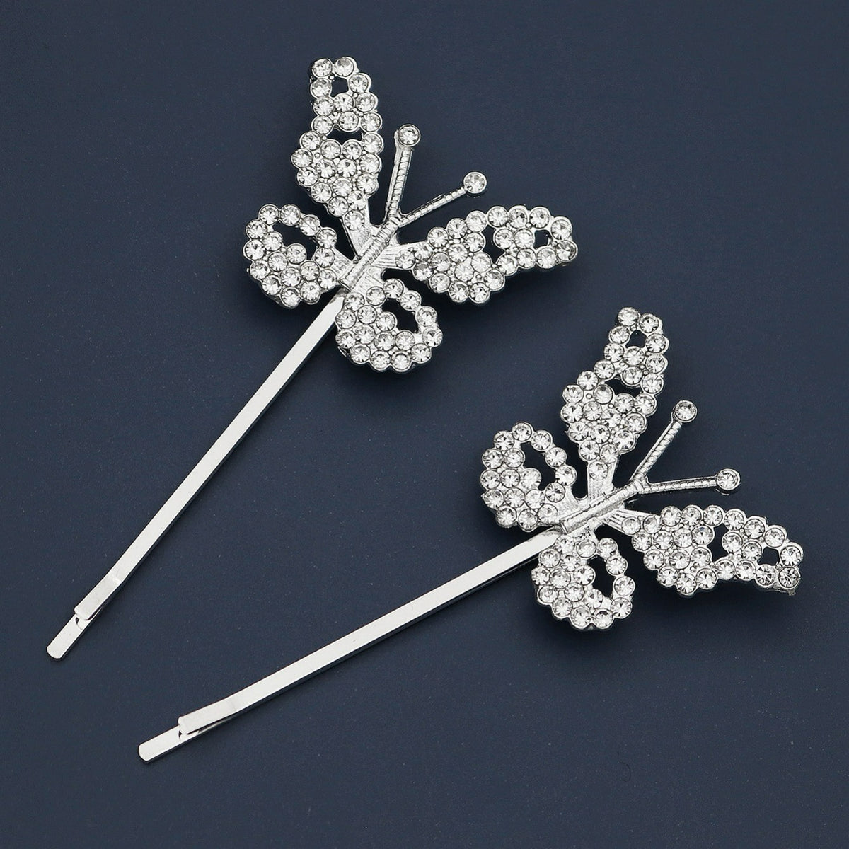 Butterfly Crystal Bridal Hair Accessories Wedding Rhinestones Hair Clips