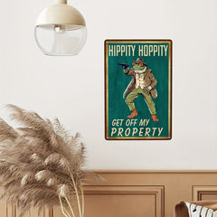Funny Frog Garden Decoration Tin Metal Sign No Trespassing