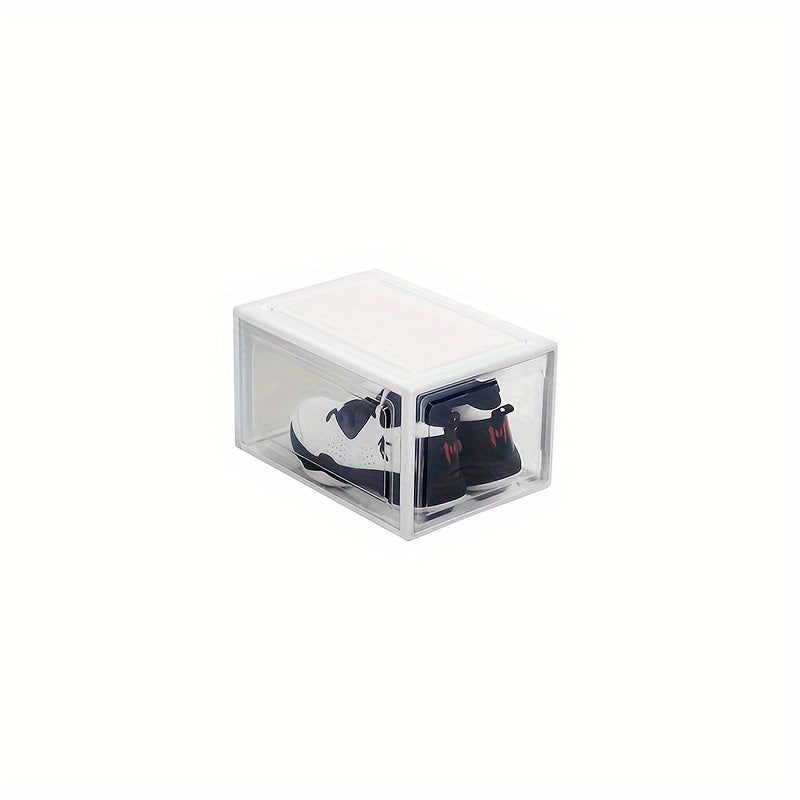 Plastic Shoe Rack Box With Door Shoe Storage Box Dust-proof Stackable Shoe Cabin