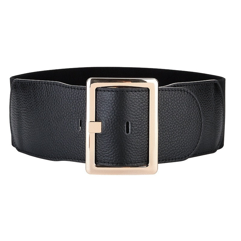 Women's Wide Girdle Waist Belt with Metal Buckle