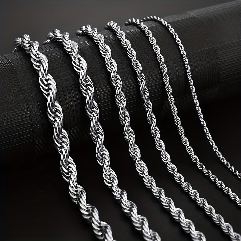 Hip Hop Spiral Chain Necklace Stainless Steel Vintage Necklace For Men