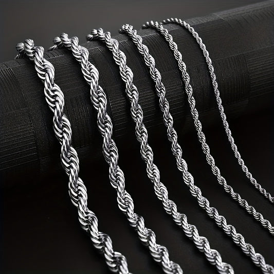 Hip Hop Spiral Chain Necklace Stainless Steel Vintage Necklace For Men