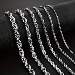 Hip Hop Spiral Chain Necklace Stainless Steel Vintage Necklace For Men