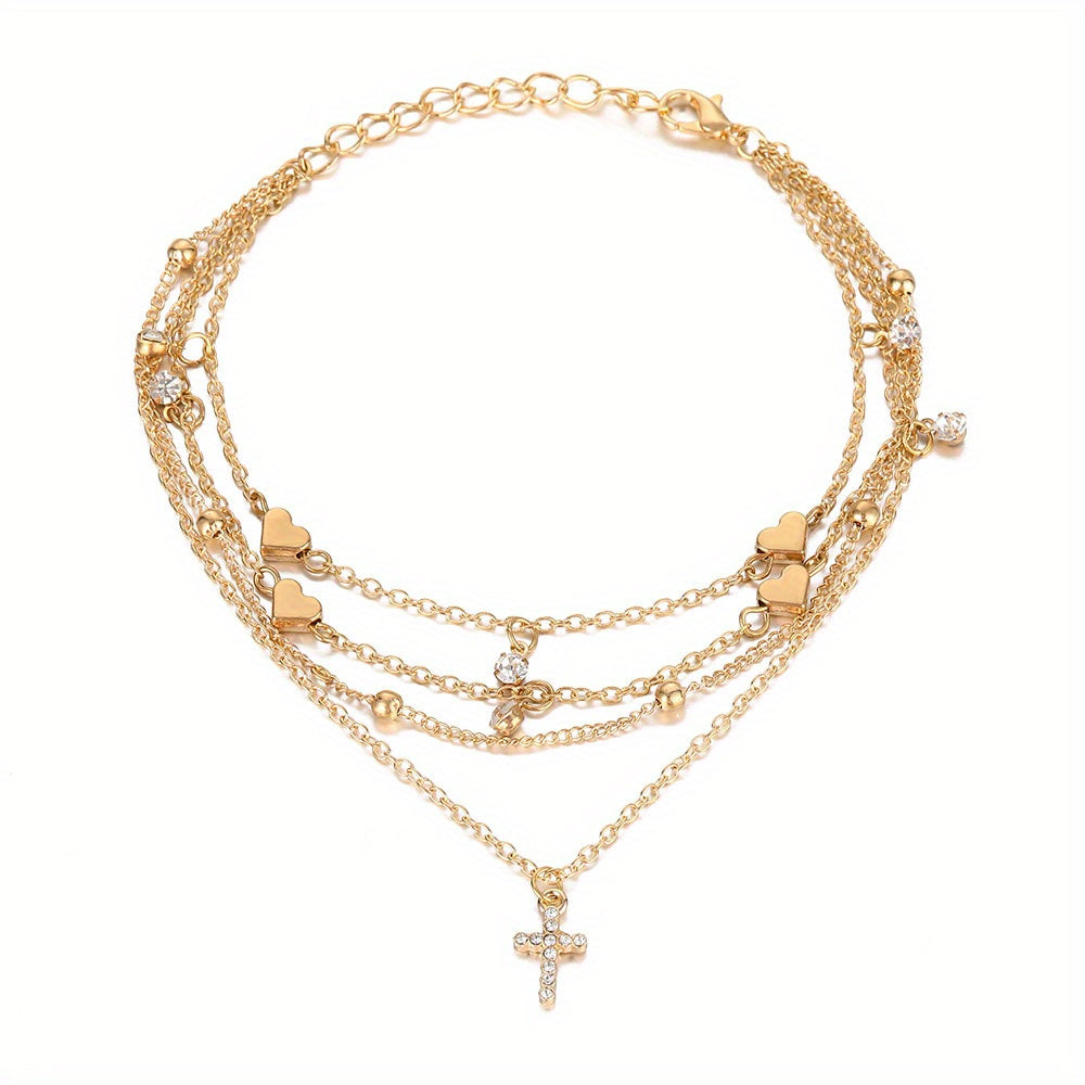 Moon & Star Chain Anklet Dainty Foot Jewelry 1 Pc