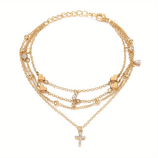 Moon & Star Chain Anklet Dainty Foot Jewelry 1 Pc