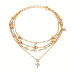 Moon & Star Chain Anklet Dainty Foot Jewelry 1 Pc