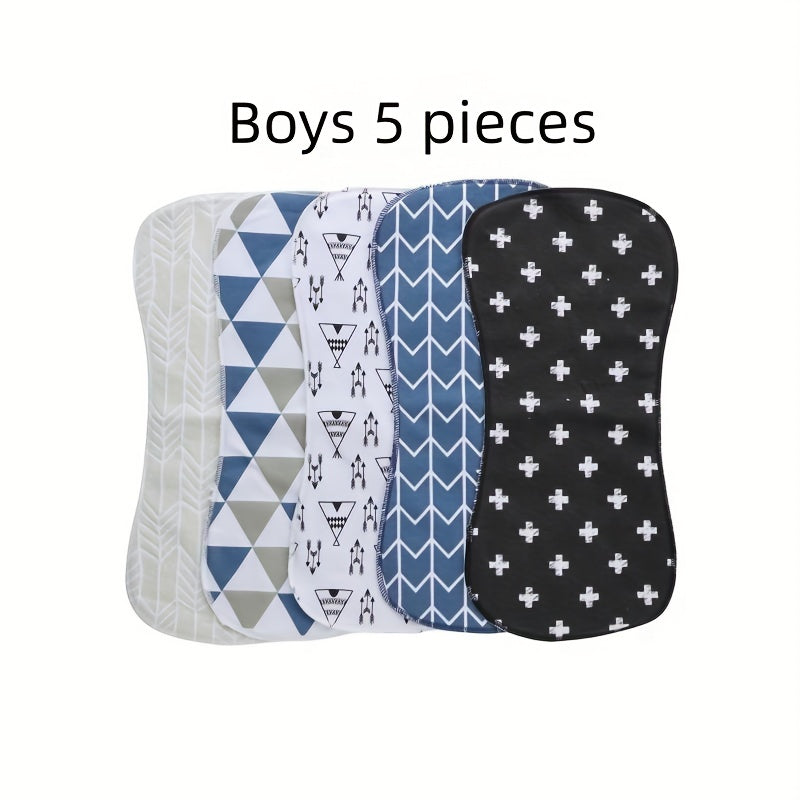 Baby Burp Wipes Saliva Wipes Shoulder Pads Clapper Pads Soft Bibs Boys 5pcs