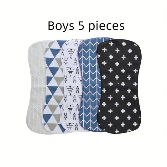 Baby Burp Wipes Saliva Wipes Shoulder Pads Clapper Pads Soft Bibs Boys 5pcs