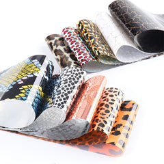 10 Sheets Leopard Nail Foils For Nail Art Decoration