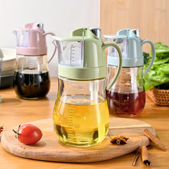 Glass Measuring Pourer Bottle for Kitchen Seasoning Storage