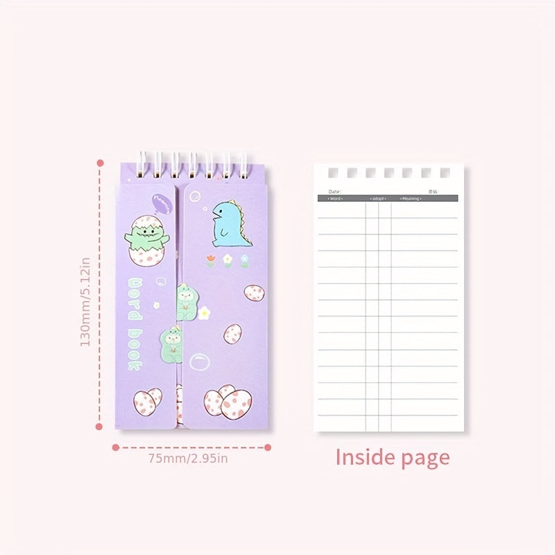 80sheets Double sided Writable Coil Notebook Cartoon Pocket Book
