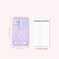 80sheets Double sided Writable Coil Notebook Cartoon Pocket Book