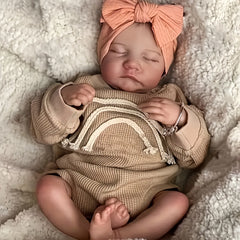 Cuddly Bebe Reborn Doll Soft Cloth Body & Painted Hair Lifelike Baby Doll