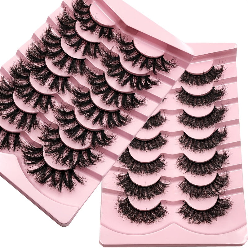 7 Pairs Fluffy 6D Faux Mink Wispy Eyelashes Natural Look False Lashes
