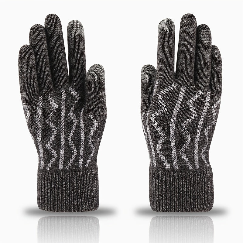 Warm Fleece Split Finger Men's Gloves Winter Touch Screen Cold Proof