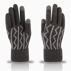 Warm Fleece Split Finger Men's Gloves Winter Touch Screen Cold Proof