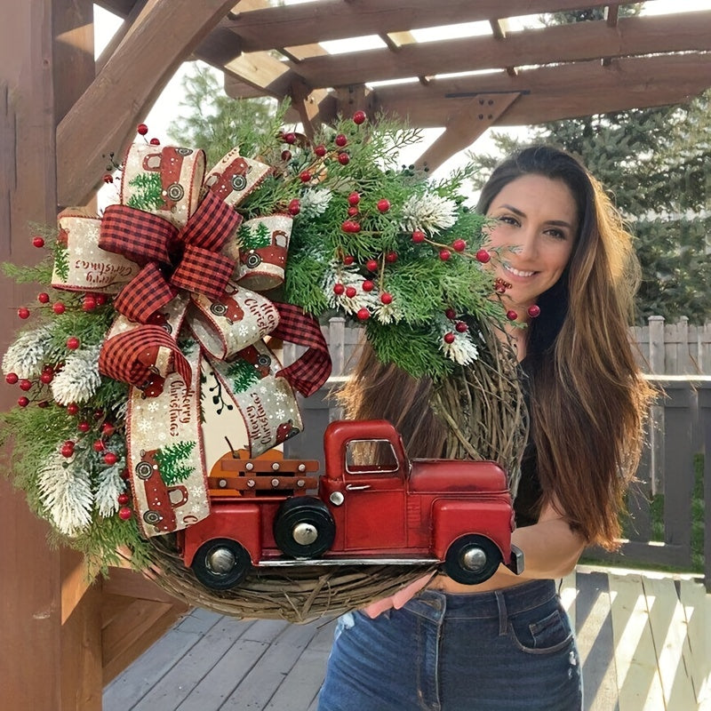 Christmas Red Truck Garland Farmhouse Decoration