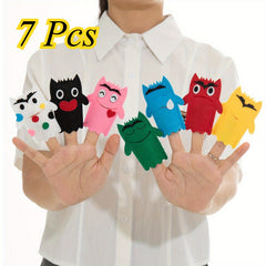 7pcs Emotion Monster Finger Puppets for Kids' Emotional Learning & Expression