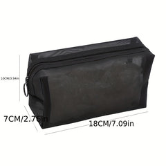 Transparent Mesh Makeup Case Organizer Storage Pouch Zipper Toiletry Wash Bags