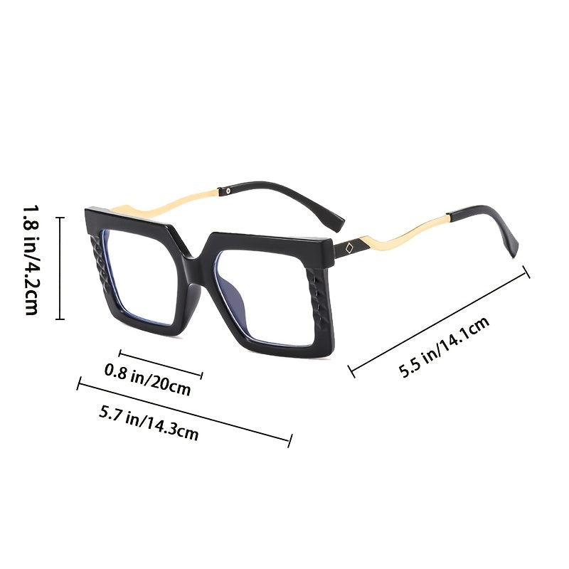 Large Frame Light Blocking Glasses Metal Eyeglasses Frame Square Spectacles