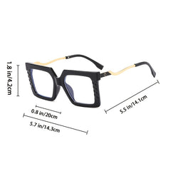 Large Frame Light Blocking Glasses Metal Eyeglasses Frame Square Spectacles