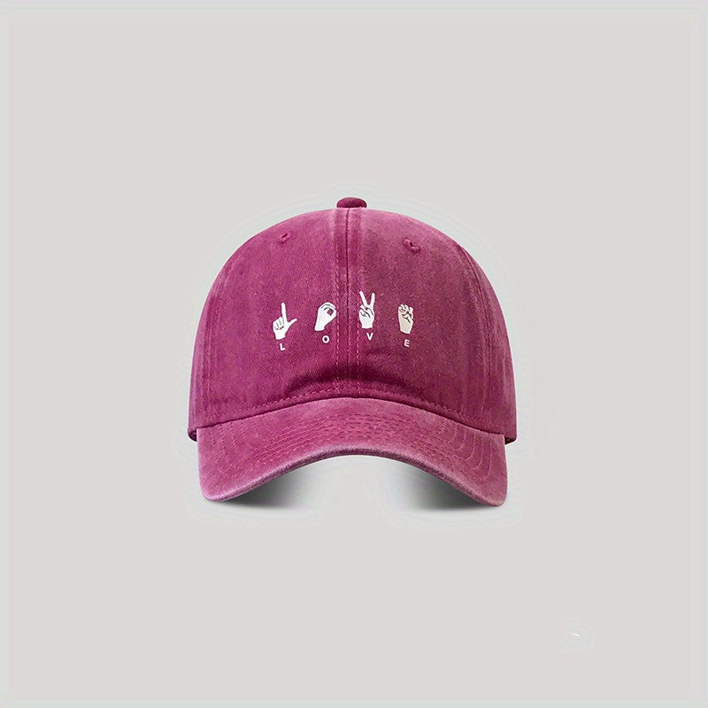 Vintage Baseball Cap LOVE Letter Embroidery Sun Protection Hat