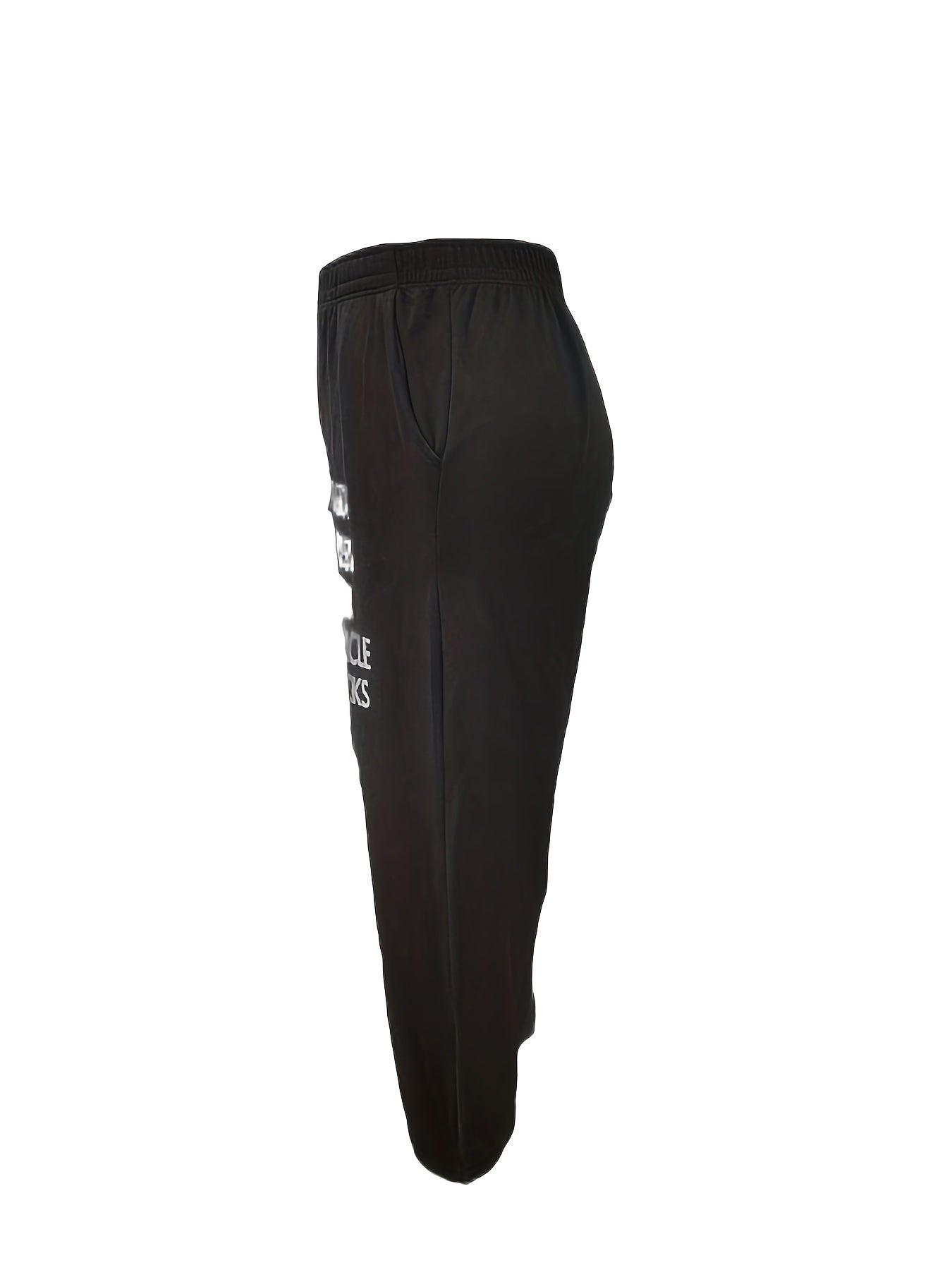  Women's Letter Print High Rise Casual Pants