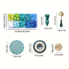 Rosemary Pattern Seal Stamp Kit with Fire Lacquer Brass Seal Stamp