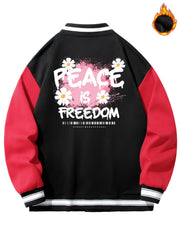 Men's Flower Graphic Print Baseball Jacket