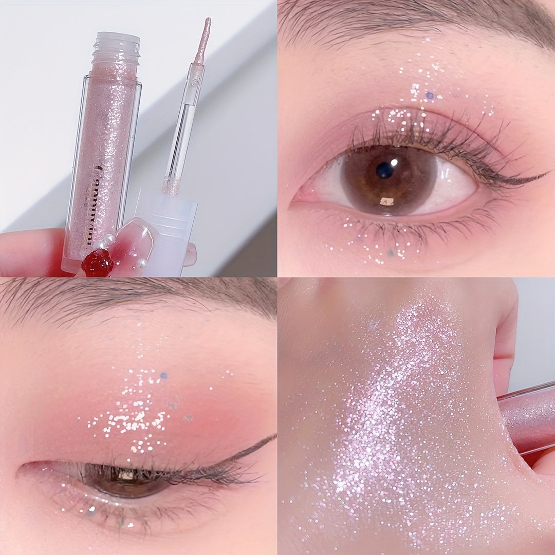 Liquid Eyeshadow Stick Glitter Pearly Finish Highlighter Golden Yellow