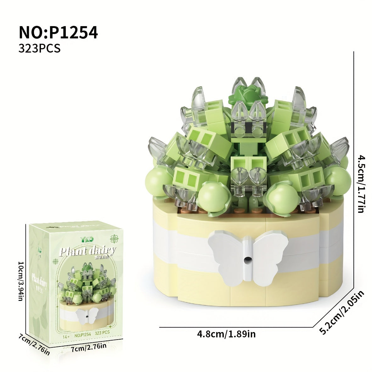 Eternal Flower Succulent Plant Potted Assembly Building Block Toys