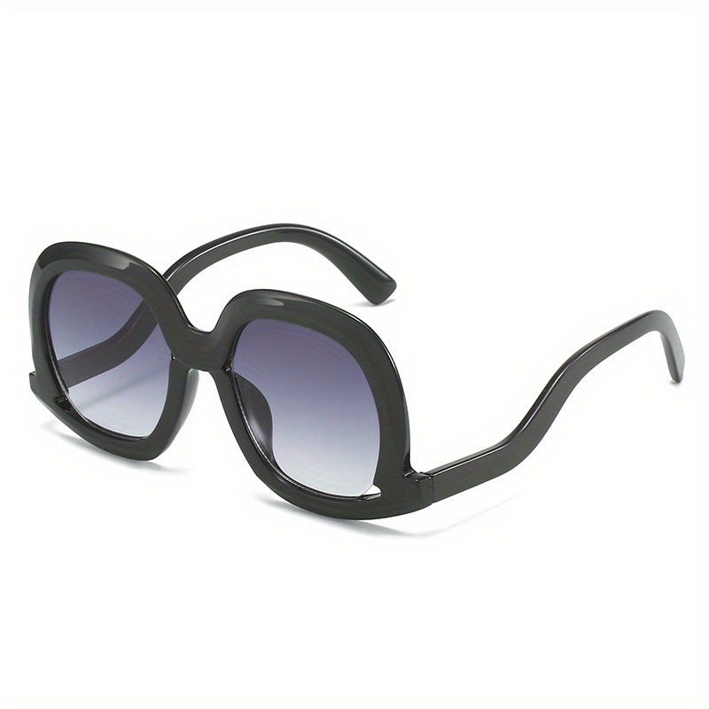 Y2K Oval Block Sunglasses Large Gradient UV400