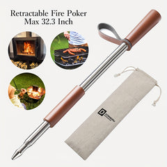 Retractable Fire Poker 04 Cm Extra Long Portable Campfire Poker